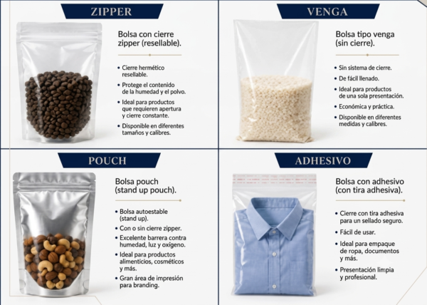 tipos de bolsas Bolsas para Empaque